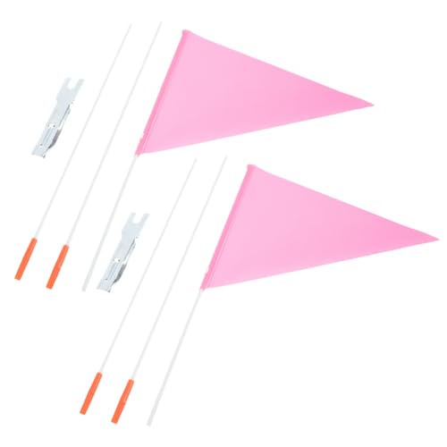 KICHOUSE 2 Sets Wear Resistant Bicycle Flags Durable Safety Flag Kit for Cycling Lightweight Compact Design for Holiday Celebrations Sports Events