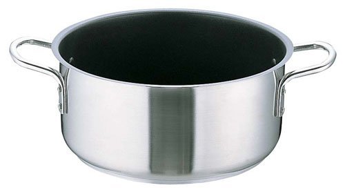 遠藤商事 業務用 ムラノ 外輪鍋 20cm IH対応 18-8ステンレス/内面テフロン加工 ASTI003