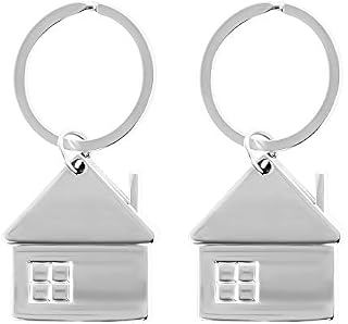 2 Pieces House Keyring, Creative Pendant Keychain Zinc Alloy Home Keyring House Shaped Keyring for Keys Handbag Houswarming Gift