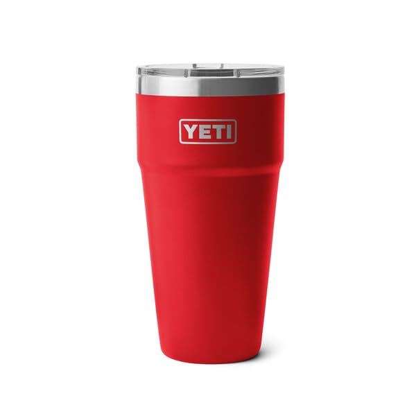 YETI Rambler 30 oz (887 ml) Stackable Cup with Removable Magslider Lid, Stainless Steel Vacuum Insulated Coffee Cup, Rescue Red - Image 4