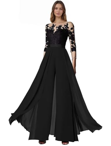 Mother of The Bride Jumpsuit Lace Appliques...