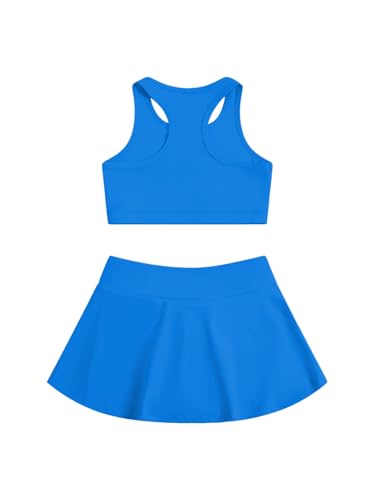 Image of SOLY HUX Toddler Girl's 2 Piece Workout Outfits Lightweight Crop Tank Tops and Skort Athletic Set