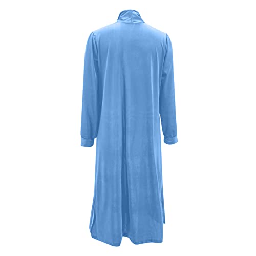 XUNRYAN Women's Long Velvet Jacket Fashion Cardigan Lapel Collar Open Front Cardigans Spring Fall Jackets Thin Coat4