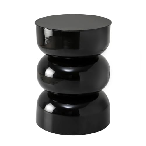 Calicosy – Bout de Canapé en Métal Laqué – Table d'Appoint Design Moderne – Coloris Noir – Collection Ella – Salon, Chambre – L 36 x P 36 x H 50...