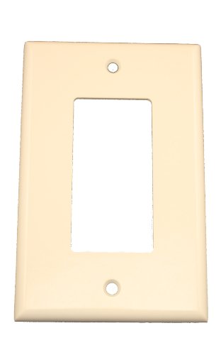 Leviton 80601-T 1-Gang Decora/GFCI Device Wallplate, Midway Size, Thermoset, Device Mount, Light Almond
