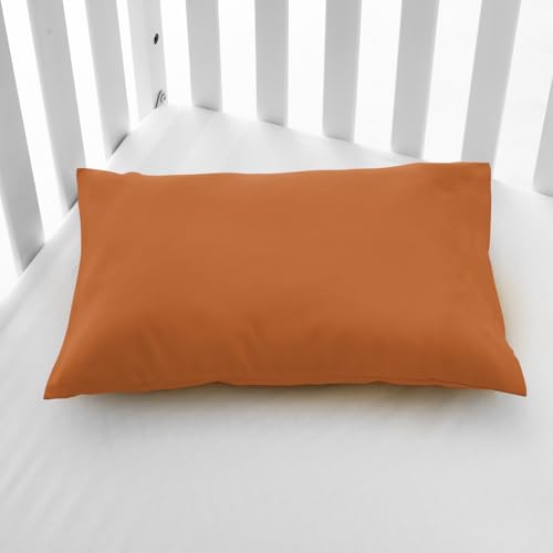 Image of EXQ Home Toddler Pillowcases Zippered 13x18 Travel Pillow Case Set of 2, Small Pillow Case Fits Baby Pillow Sized 12x16, 13x18, Kids Pillowcases 2 Pack Machine Washable (Umber)