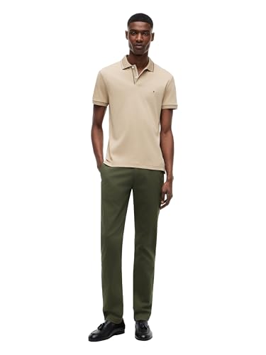 Image of Tommy Hilfiger Men's Short Sleeve Casual Polo Shirts in Slim Fit with Liquid Cotton and Cuff Designs