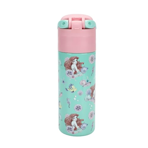 Image of The Little Mermaid Ariel & Flounder All-Over Print 24 Oz Stainless Steel Water Bottle