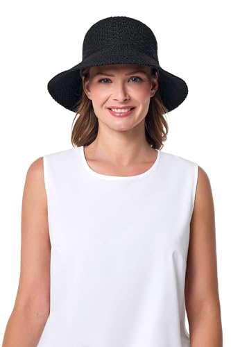 Womens Cloche Hat - UPF 50+ Sun Protection - Marina in Black