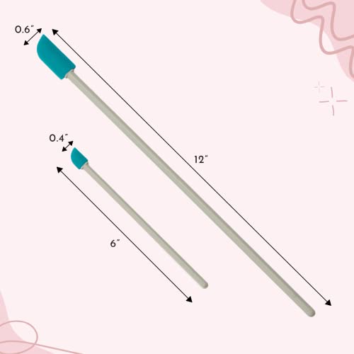 S&T INC. Makeup Spatula, Large and Mini Silicone Spatula Set for Cosmetics, Shampoo, Hair Care, and Skin Care Products, 2 Piece Set, Grey/Teal