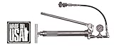 High Pressure Lever Action Grease Gun. Includes Hose, Gauge, and Giant Button Head Coupler. Made in The USA from 100% Steel Construction.