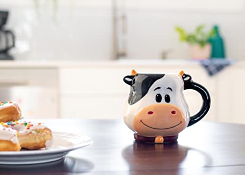 Taza de café cerámica 18 oz con diseño vaca blanco y negro miniatura 5