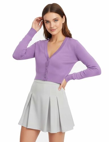 Image of Allsense Women's Cropped Bolero Shrug Cardigan | 3 /4 Sleeve, Button Down, Lightweight Knit Sweater