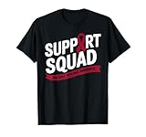 Burgunderfarbenes Ribbon Support Squad zur Awareness Multiple Myeloma T-Shirt