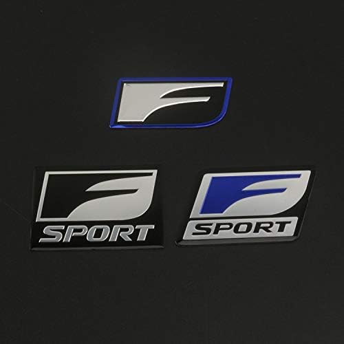 Amazon 黒青 F スポーツ F Sport 正方形エンブレム薄型アルミラベルトランクフェンダーロゴカースタイリング再装着のためのレクサス F Blue エンブレム 車 バイク