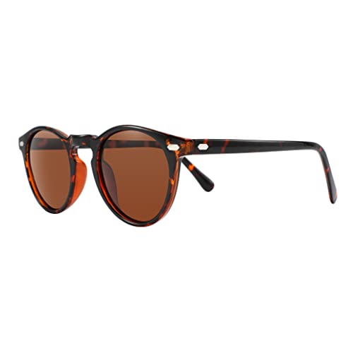 NAKED Optics Runde Polarisierte Sonnenbrille für Damen und Herren, Unisex (Havanna (Braunes Glas)) Cover