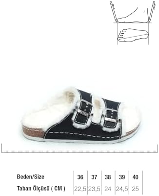 Resim Mantar Taban Kışlık Kadın Terlik (Lacivert / 36) 