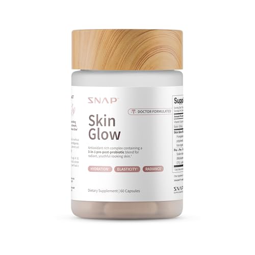 Snap Supplements Skin Glow - Gut & Skin Probiotics for Women & Men with Vitamin A, Biotin & Clinically Studied Spinach to Support a Radiant, Healthy-Looking Appearance, 60 Capsules (1 Month Supply)