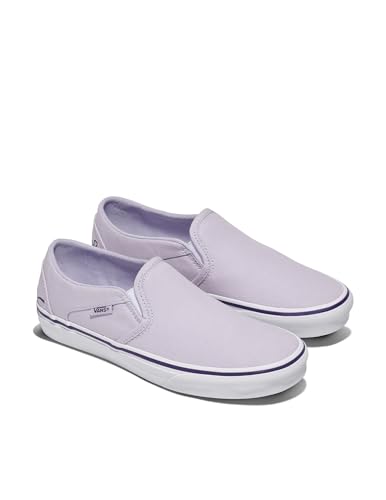 Vans Vans Women's Asher Slip-On Shoe | Comfortable Sneakers for Walking, Fashion & Everyday Wear, Mono Embroidery Lilac Mist, 7.5