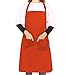 Produktbild esafio Küchenschürze Baumwolle + Polyester Schürze verstellbarem Kochschürze Nackenband Latzschürze mit 2 großen Taschen Grillschürze für Männer und Damen Orange