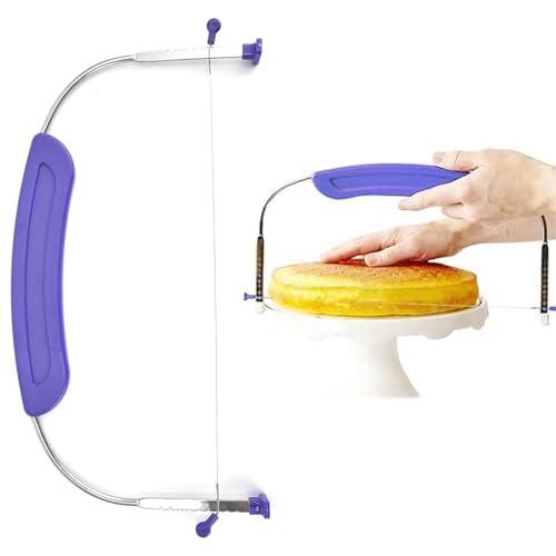 WNXBFO Adjustable Cake Leveller and Slicer, Professional Cake Cutter (Purple)