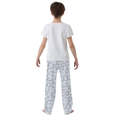 ZZXXB Chemical Formula Print Boys Long Pants Soft Trousers Elastic Waist Kids Lounge Bottoms with Pockets S-XL3
