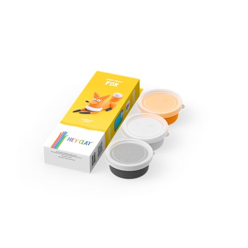 Image of HEY CLAY Forest Animals - Claymate Fox - Air Dry Clay Kit 3 cans and Sculpting Tools with Fun Interactive Instructions App