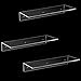 MyGift 17-Inch Clear Acrylic Floating Shelves - Wall Mounted Modern Crystal Display Shelf Racks, Set of 3
