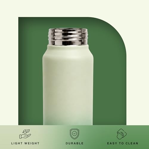 Image of United Colors of Benetton 1L (1000ML) Stainless Steel Water Bottle, Single Wall, Lightweight, Durable, Leak-Proof Cap, BPA-Free, Rust Resistant, Easy to Clean, Travel /Gym /Office /School Use
