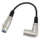 Oluote Cable XLR de ángulo Recto Macho a Hembra,Cable de Micrófono Macho a Hembra,Cable Micrófono xlr Balanceado,Cable de Micrófono Equilibrado Profesional (0.2M)
