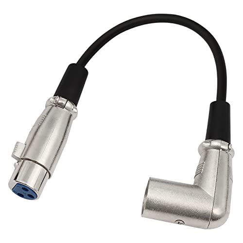Oluote Câble XLR Angle Droit Mâle vers Femelle,Câble XLR Microphone Mâle vers Femelle,Câble Professionnel Symétrique Microphone pour Enceinte,Table de Mixage,Caméra,Amplificateur etc (0.2m) Cover