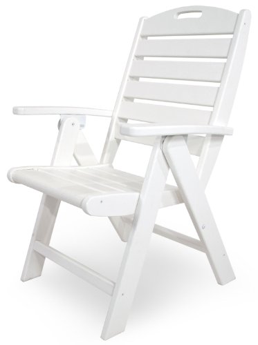 Trex Outdoor Furniture Yacht Club Folding Highback Chair, Classic White #TOP26