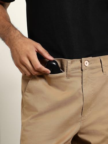 Image of NOBERO Men's Straight Fit Mid Rise Wanderer Travel Cargo Pants | Multiple Pockets | | Lowers for | Casual Wear | Sports | Gym | Trek | Lowers