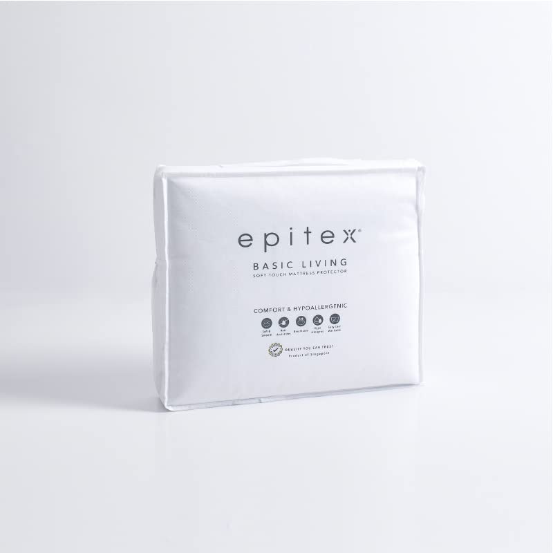 EPITEX Basic Living Non-Fitted Mattress Protector with Elastic Straps 100% Microfiber Soft & Breathable Bed Protector Easy Fit Mattress Cover for Single Bed