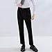 Middle Aged Boys' Suit Pants Fashion Solid Color Middle Waist Pocket Button Zipper Straight Pants 3-16 Years C-991 Black