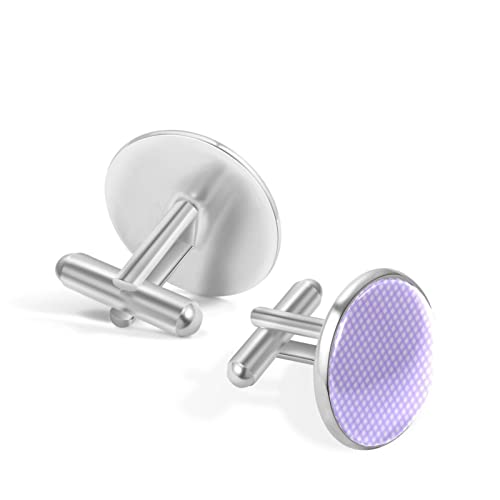 Lila geruite patroon print klassieke roestvrijstalen manchetknopen voor heren, pak shirt manchetknopen sieraden zakelijke huwelijksgeschenken - Image 3