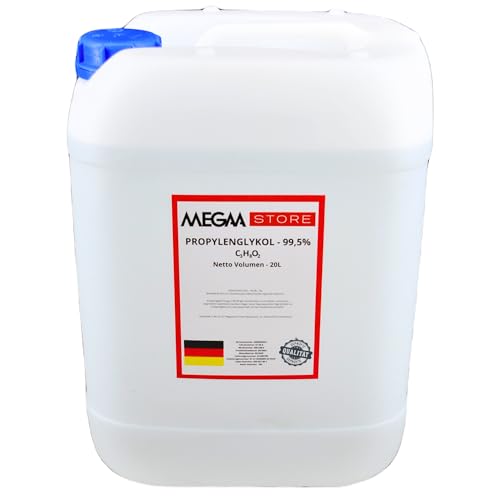 Megaa store Propylenglykol 99,5% | 1L bis 20L | Kühlmittel Solarflüssigkeit Kühlsystem Heizungs- Solar- Klimaanlagen- und Wärmepumpen...