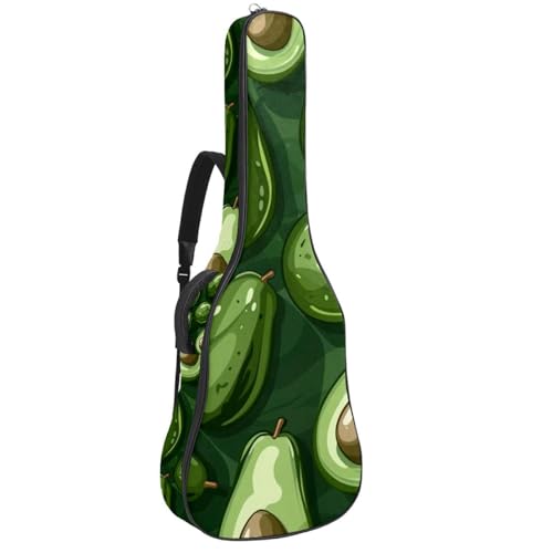 Housse guitare acoustique avocat - Protection rembourrée avec poches et sangle pour cours de musique