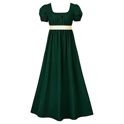 Robe Regency femme costume taille empire manches bouffantes