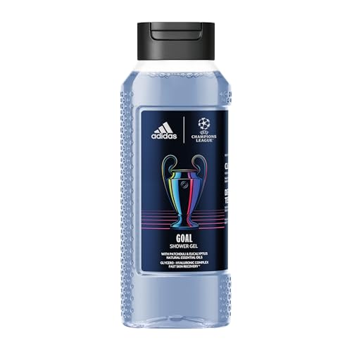 adidas UEFA GOAL Edition Gel Douche 250ml – Patchouli & Eucalyptus, Formule Vegan, Adapté aux Peaux Sensibles