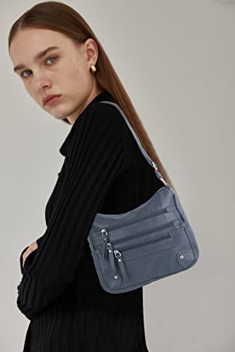 Image of ELDA 10 Pockets Crossbody Purses for Women Medium Pocketbooks Lightweight Ladies Satchel Bag Multi Pocket Shoulder Handbag