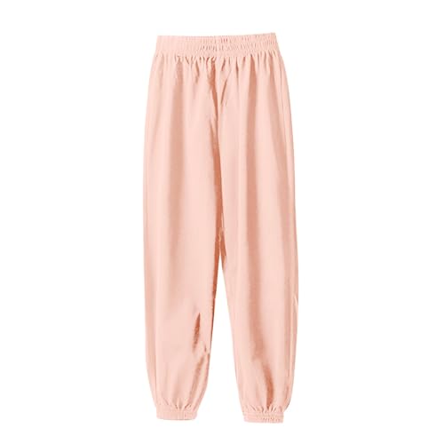 Kids Joggers Sweatpants Plain Elastic Waist Straight Fall Sweat Pants Boys Girls Cotton Long Trousers with Pockets