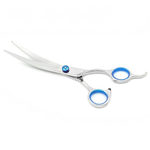 Glamdaisy Pet Curved Scissor Set - 7 Inchs Stainless Steel Professional Pet Dog Grooming Scissors,Provided With Pouch And Steel Grooming Comb #TOP2
