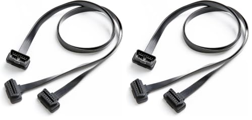 Image of bbfly-B4 OBD II OBD2 16 Pin Splitter Extension 1 x Male and 2 x Female Extension Y Cable Adapter (1FT /30CM) (Pack of 2)