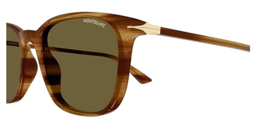 MONTBLANC MB 0338S 004 Brown Plastic Square Sunglasses Brown Lens3