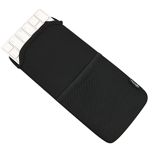 Cosmos Neoprene Carrying Protection Sleeve Bag Cover with Outer Mesh Pocket Compatible with Magic Mouse & Trackpad and Mini Wireless Keyboard (Black)