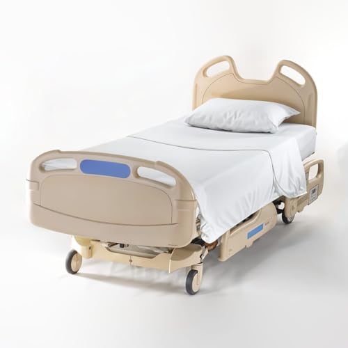 3-teiliges Krankenhaus-Bettwäsche-Set, 100 % ägyptische Baumwolle, Fadenzahl 400, weich und bequem, Twin XL Größe 99 x 203 cm mit 15,2 cm tiefer Tasche, Weiß