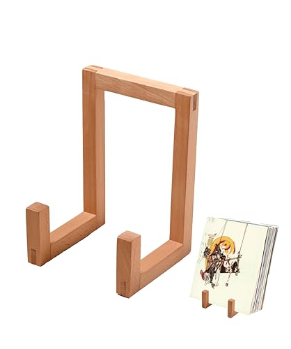 ABC ARTES Record Holder, Wooden Vinyl Record Storage, Wood Album Holders for Vinyl Records