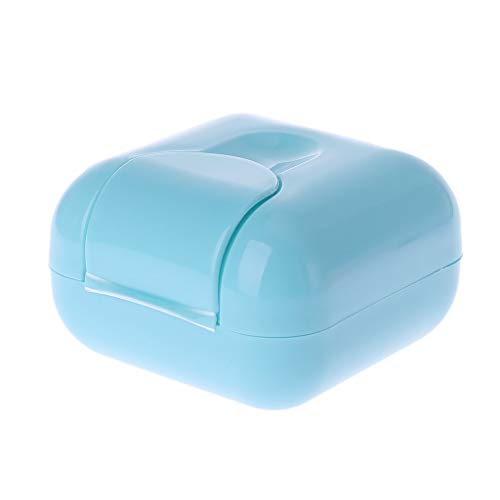 Haven Shop 1PCS piatto di sapone di plastica alloggiamento del contenitore per esterni da viaggio per uso domestico, bagno doccia escursioni viaggi Portable Soap box Blue
