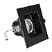 Maxxima 4 in. Adjustable Square Recessed Anti-Glare LED Gimbal Downlight, Canless, 1050 Lumens Color Selectable 2700K/3000K/3500K/4000K/5000K, 360° Rotation, Dimmable Black Trim, 90 CRI, JBox Included